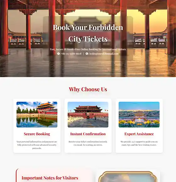 Beijing Forbiddencity Tickets Booking
